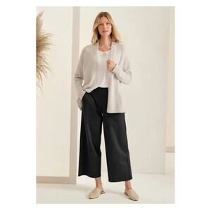 Eileen Fisher Black Cropped Wide Leg Pants Sz.XS